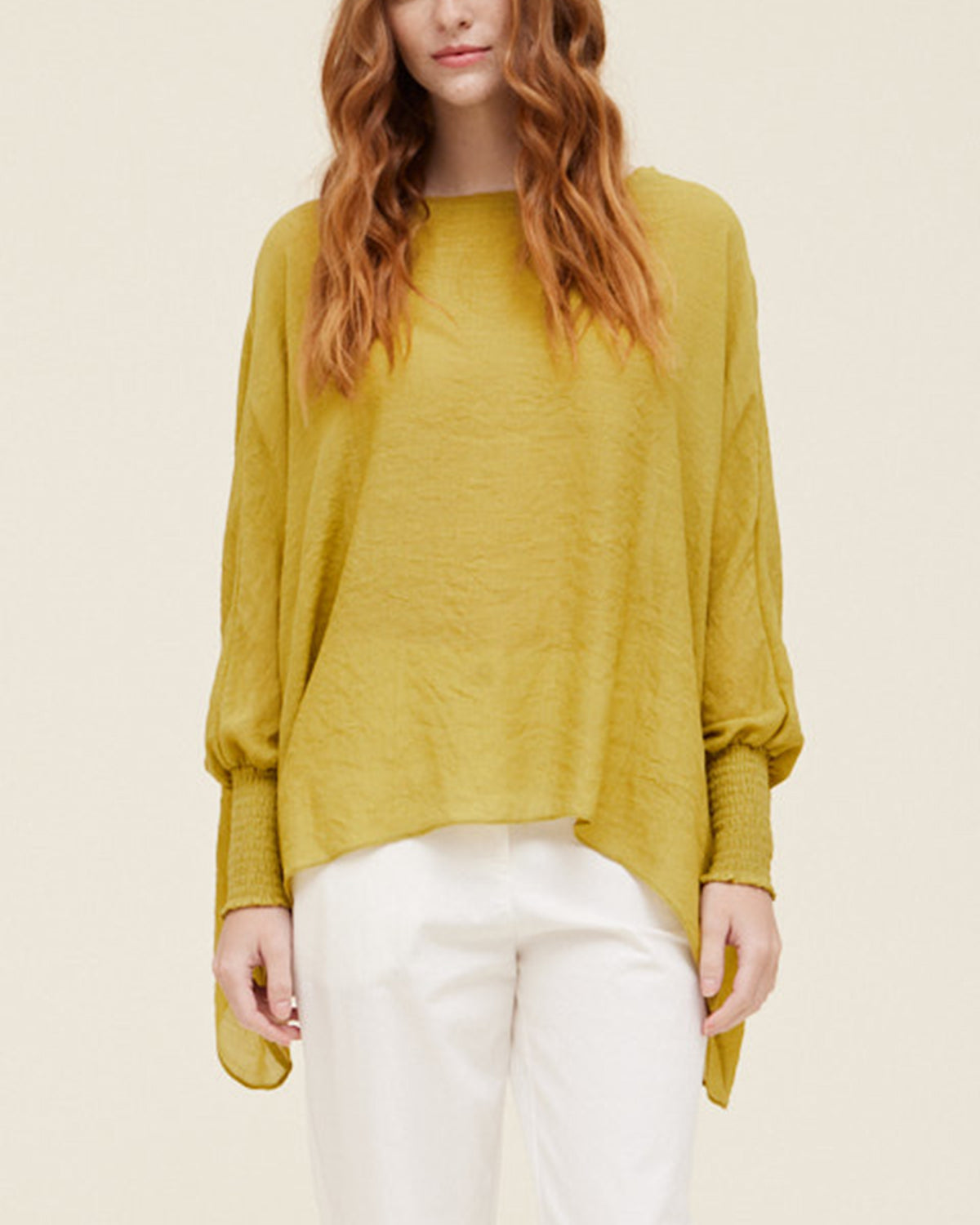 SMOCKED SLEEVE BLOUSE