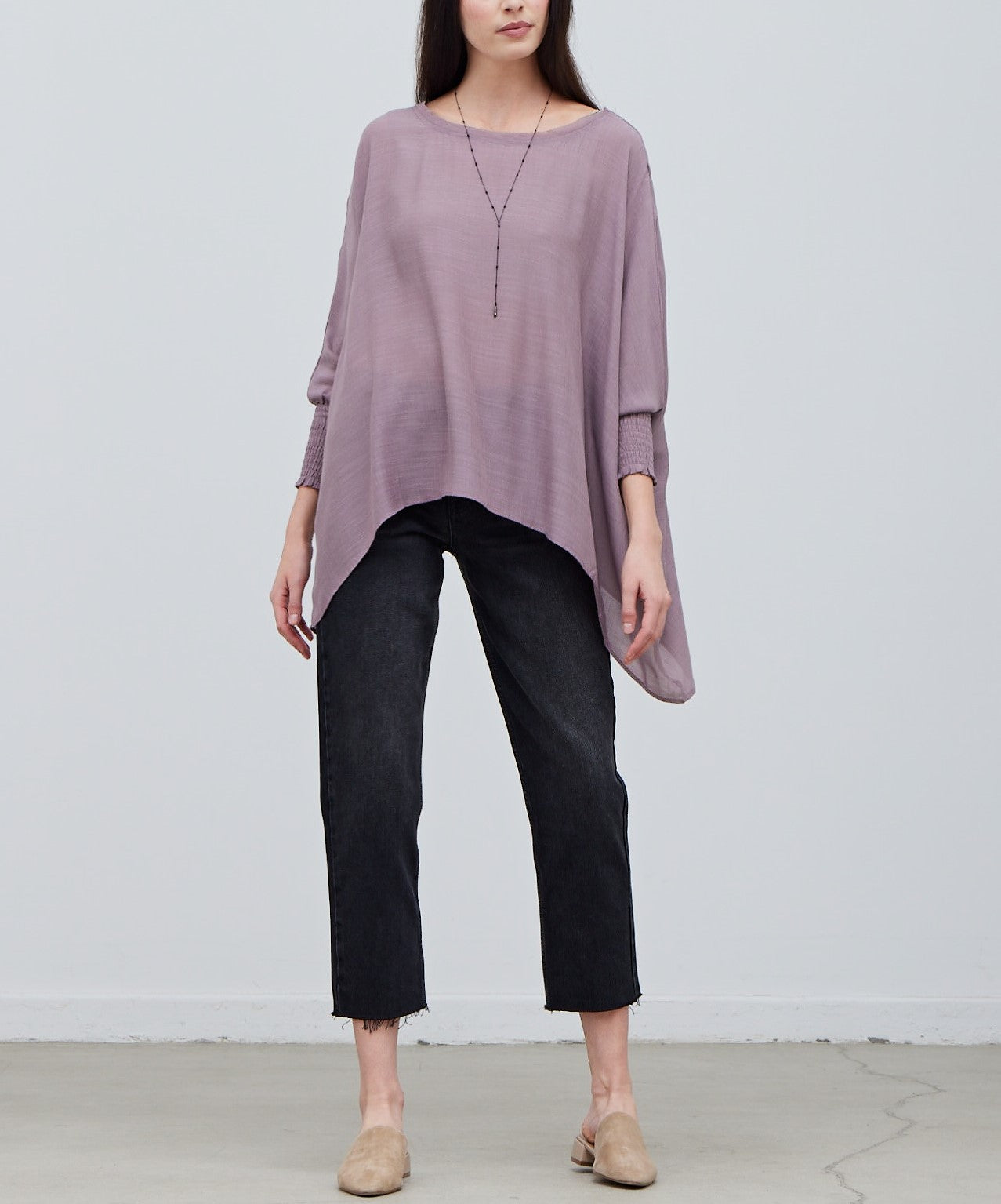 SMOCKED SLEEVE BLOUSE