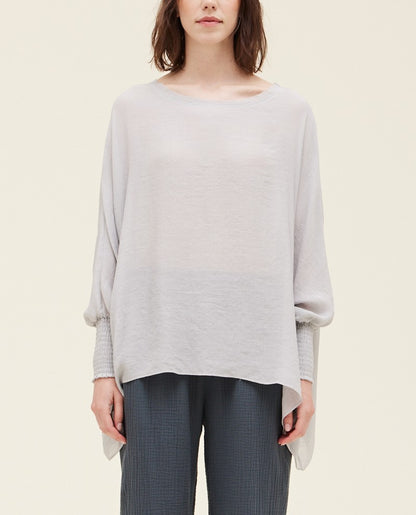 SMOCKED SLEEVE BLOUSE