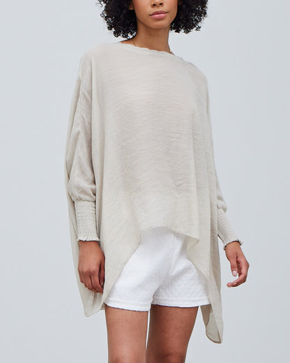 SMOCKED SLEEVE BLOUSE