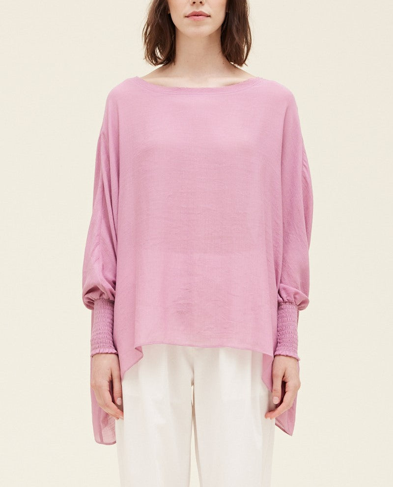 SMOCKED SLEEVE BLOUSE