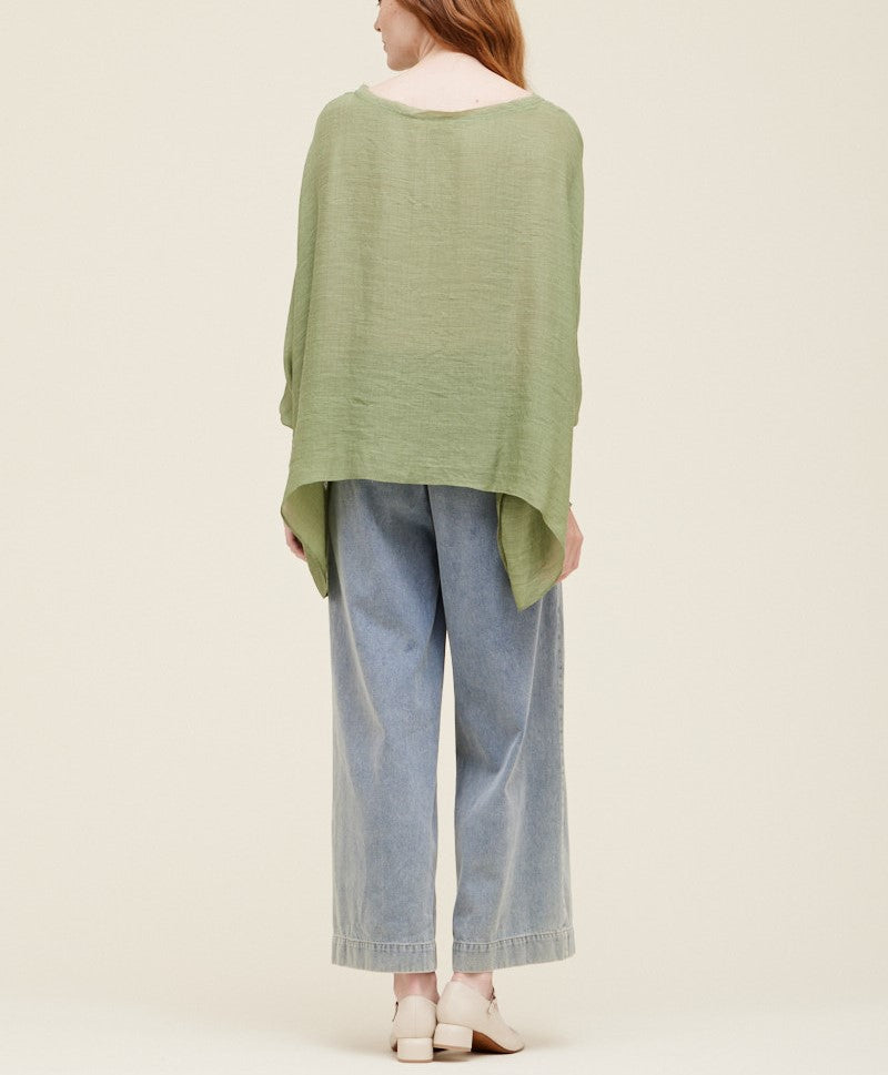 SMOCKED SLEEVE BLOUSE