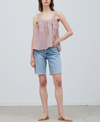 PLAID FABRIC TOP