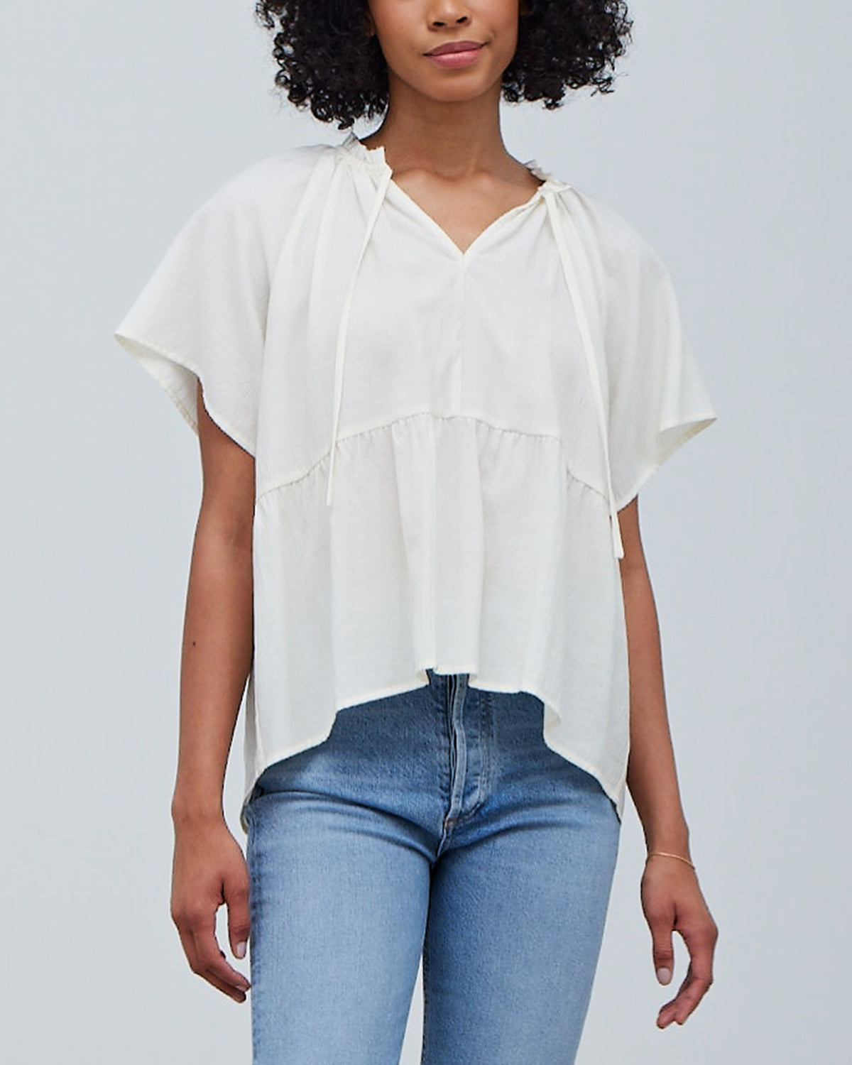 DRAPEY SHIRRED BLOUSE