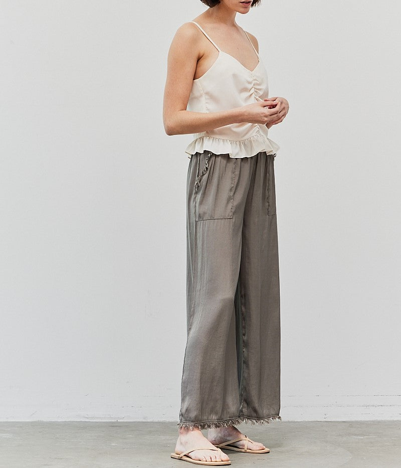 SATIN PEPLUM TANK