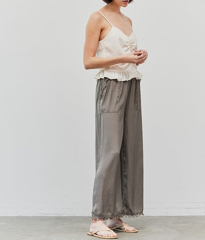 SATIN PEPLUM TANK