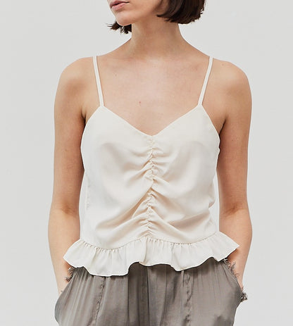 SATIN PEPLUM TANK
