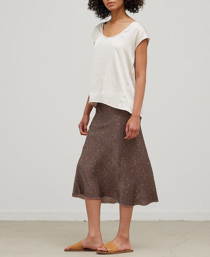 LEOPARD SATIN SLIP SKIRT
