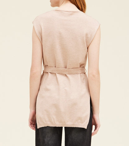 LONG BELTED KNIT TANK