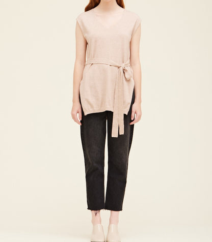 LONG BELTED KNIT TANK