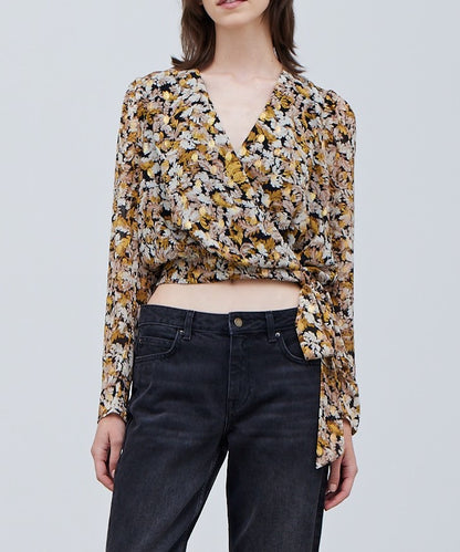 METALLIC SURPLICE TOP