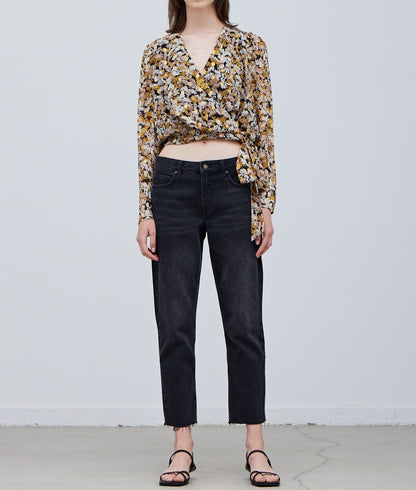 METALLIC SURPLICE TOP