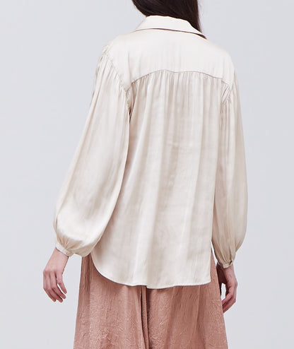 SOLID SATIN SHIRTS BLOUSE