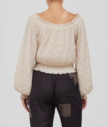 OFF THE SHOULDER TEXTURED TOP