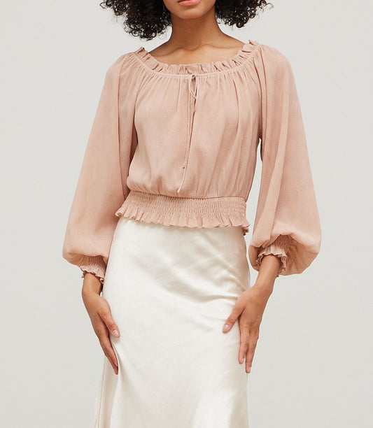 OFF THE SHOULDER TEXTURED TOP