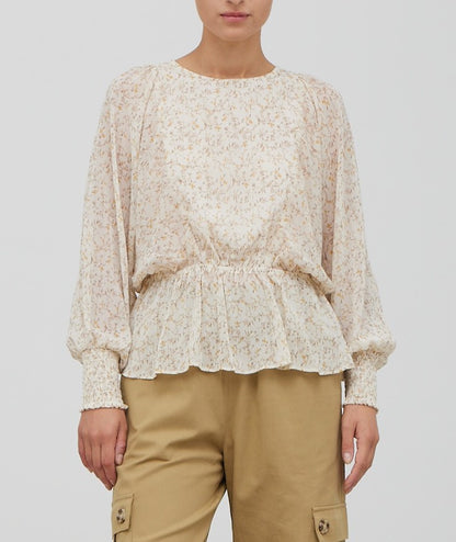 DOLMAN SLEEVE PRINTED BLOUSE