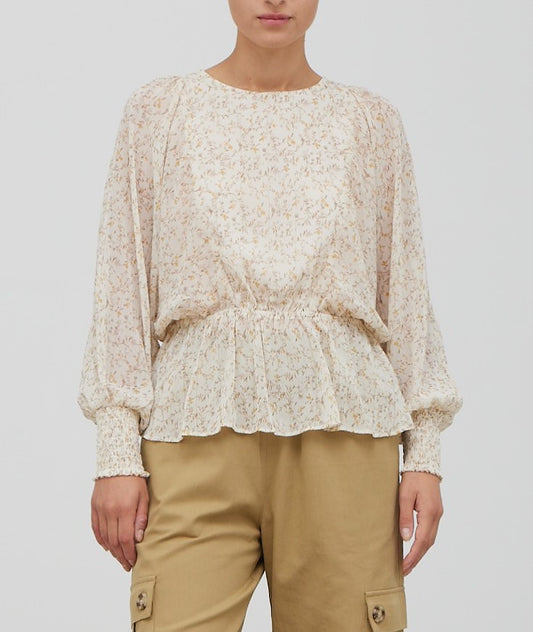 DOLMAN SLEEVE PRINTED BLOUSE
