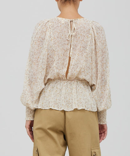 DOLMAN SLEEVE PRINTED BLOUSE