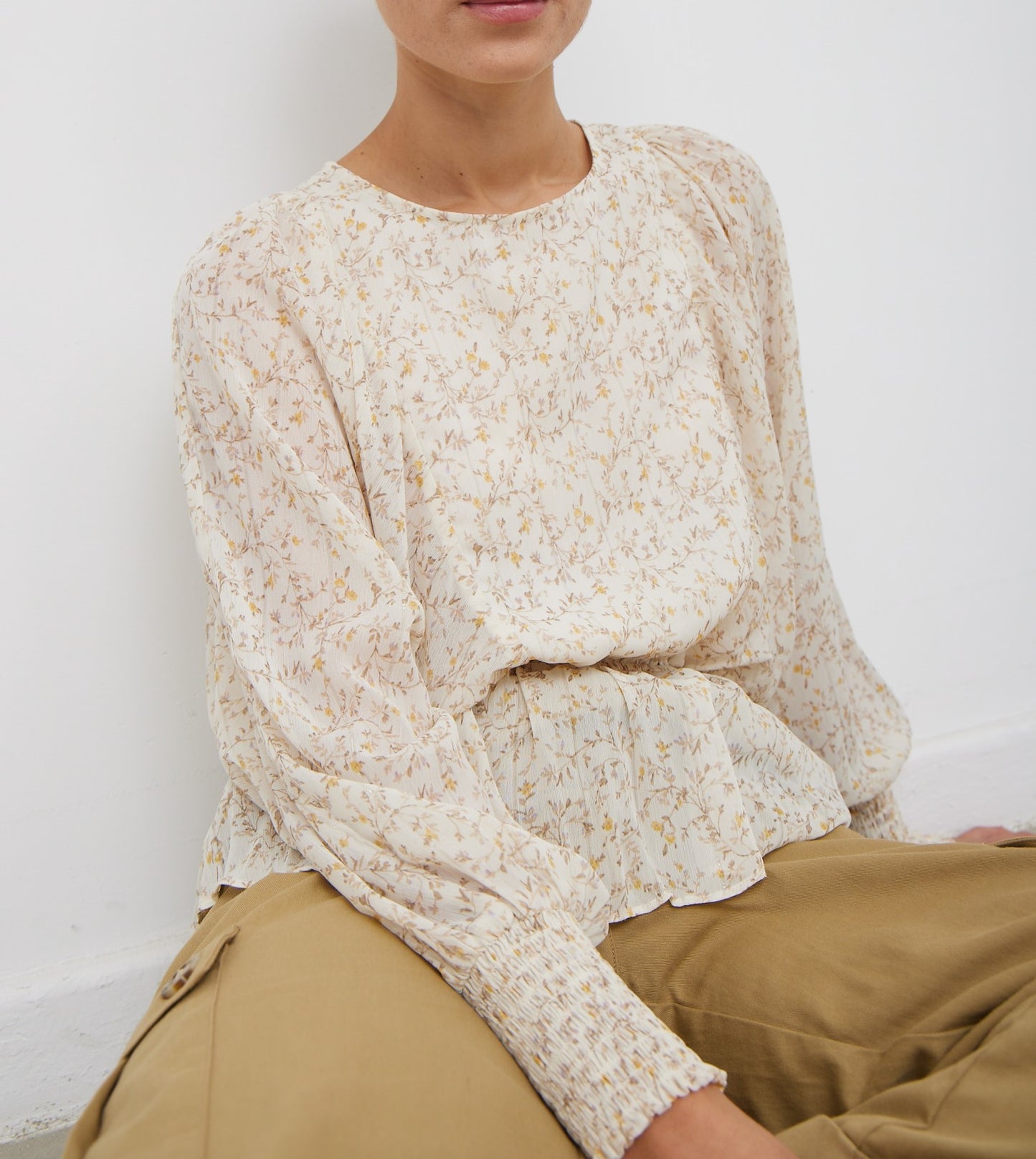 DOLMAN SLEEVE PRINTED BLOUSE