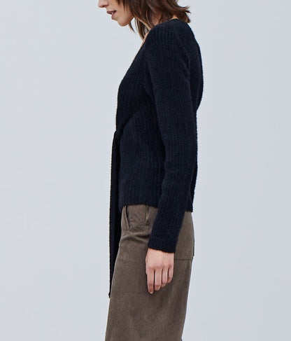 SIDE TIE RIB SWEATER