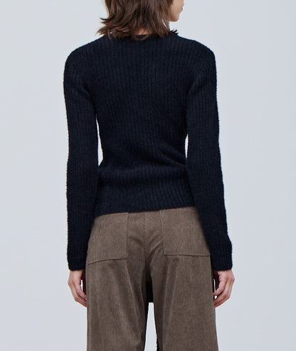 SIDE TIE RIB SWEATER