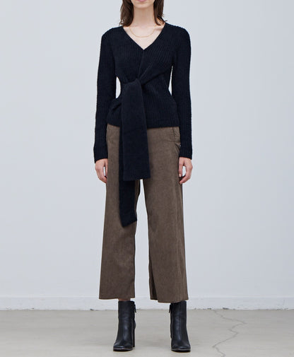 SIDE TIE RIB SWEATER