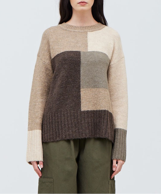 COLOR BLOCK SWEATER TOP