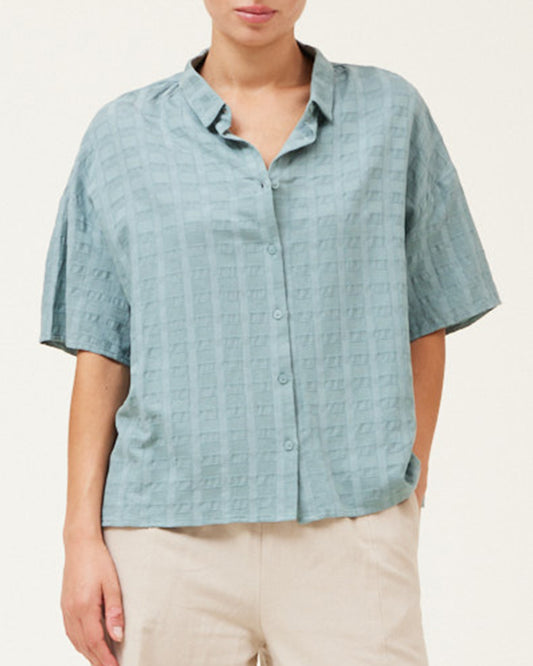 SQUARE TEXTURE SHORT SLEEVE SHIRT
