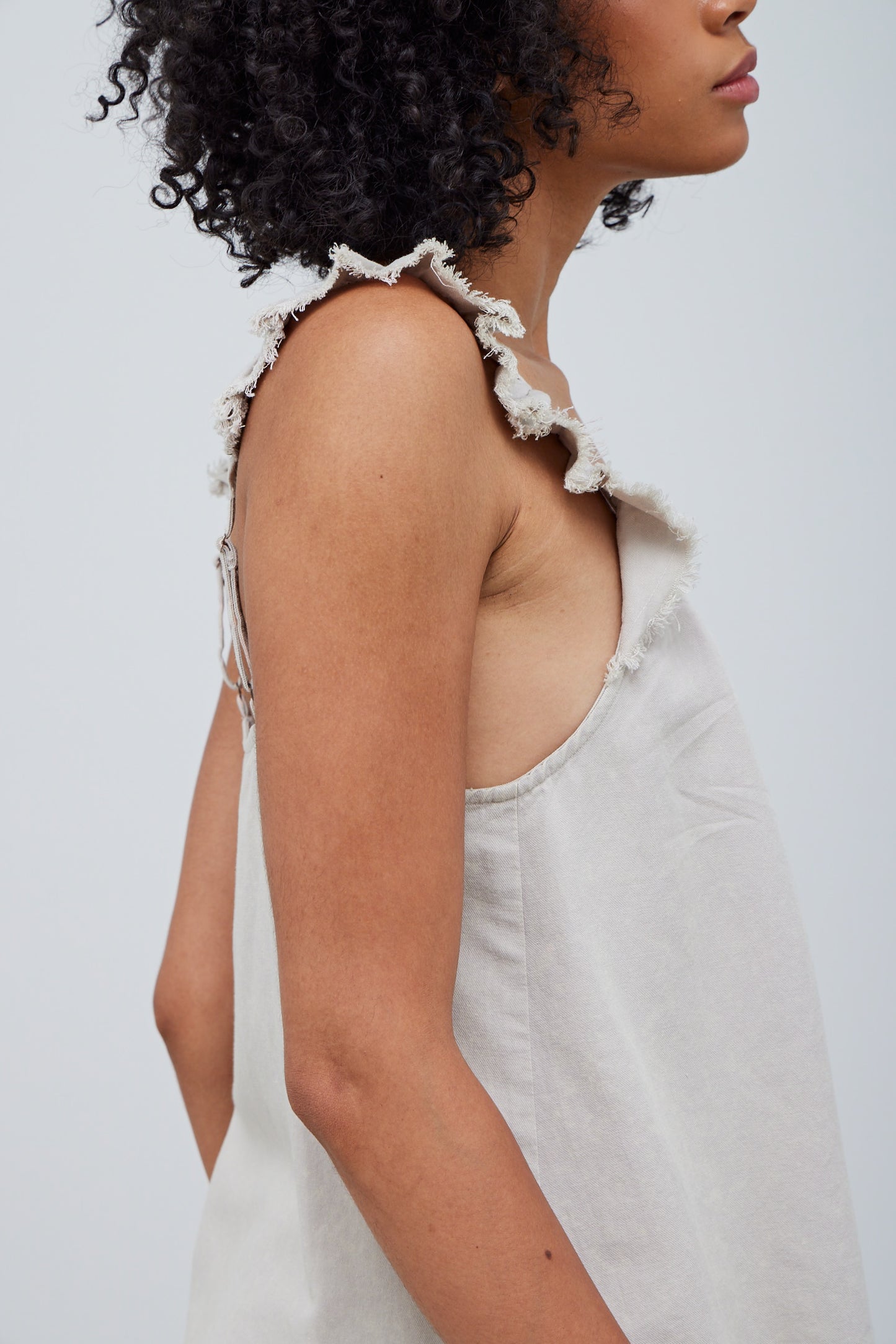 ACID WASHED RUFFLE TWILL TANK