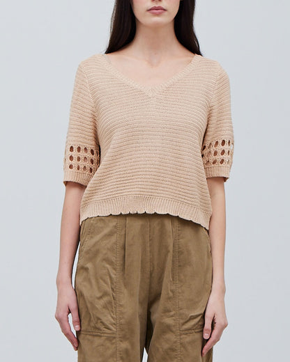 KNIT SCALLOP EDGE TOP
