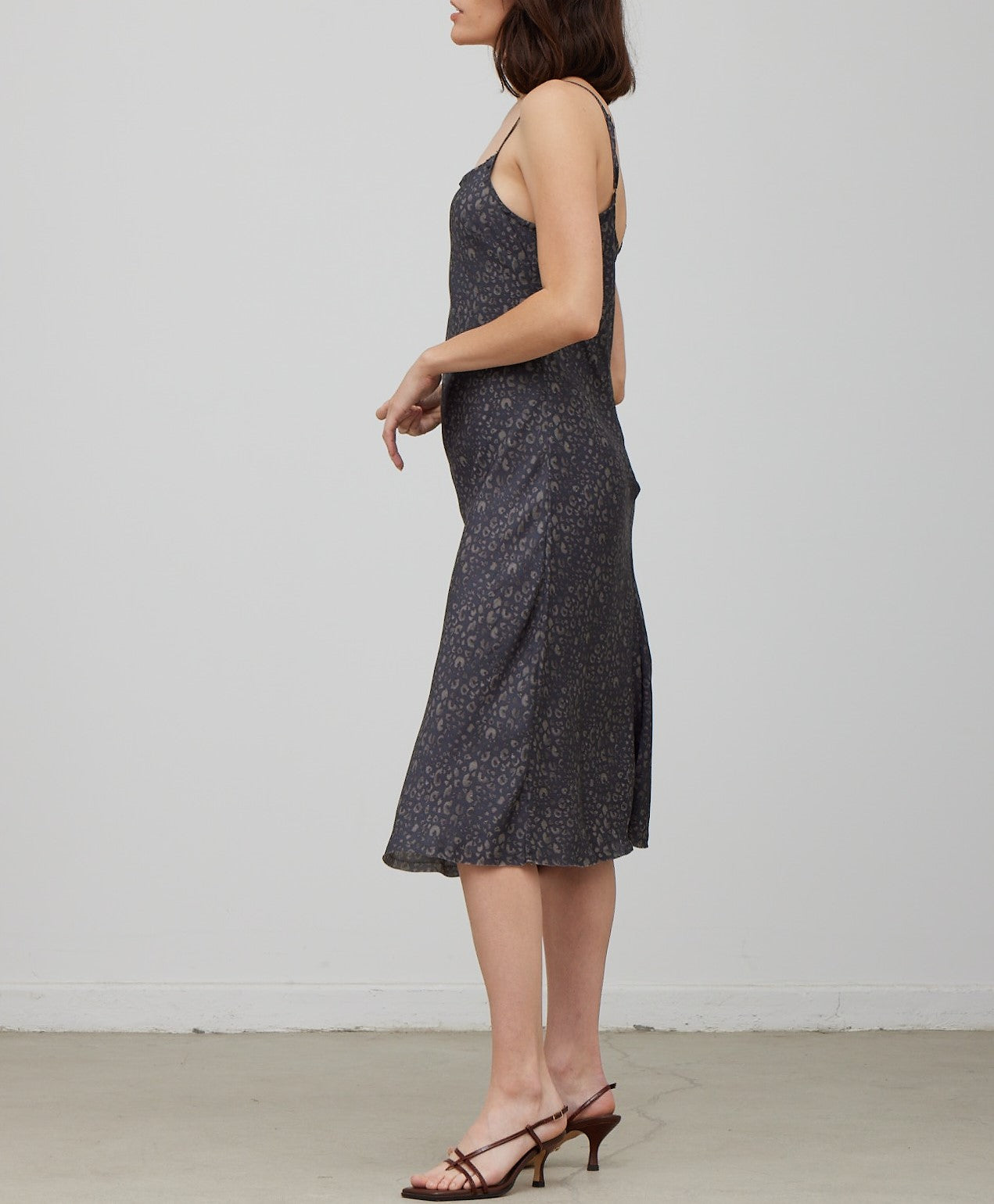 LEOPARD SATIN SLIP DRESS