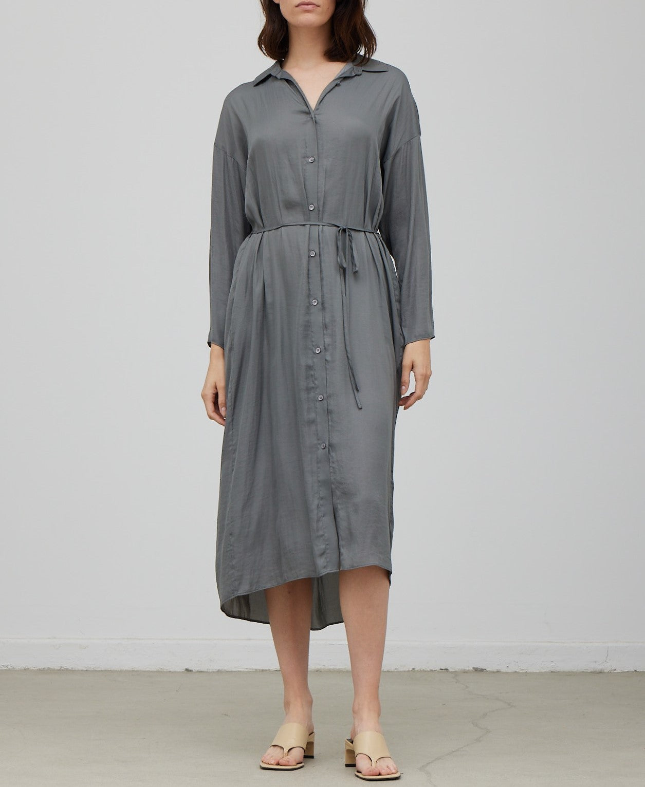 SATIN SHIRT DRESS