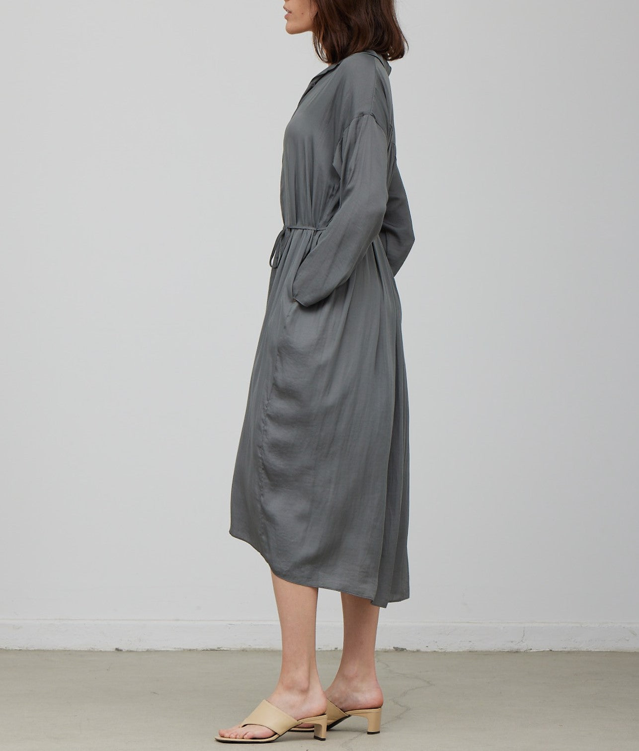 SATIN SHIRT DRESS
