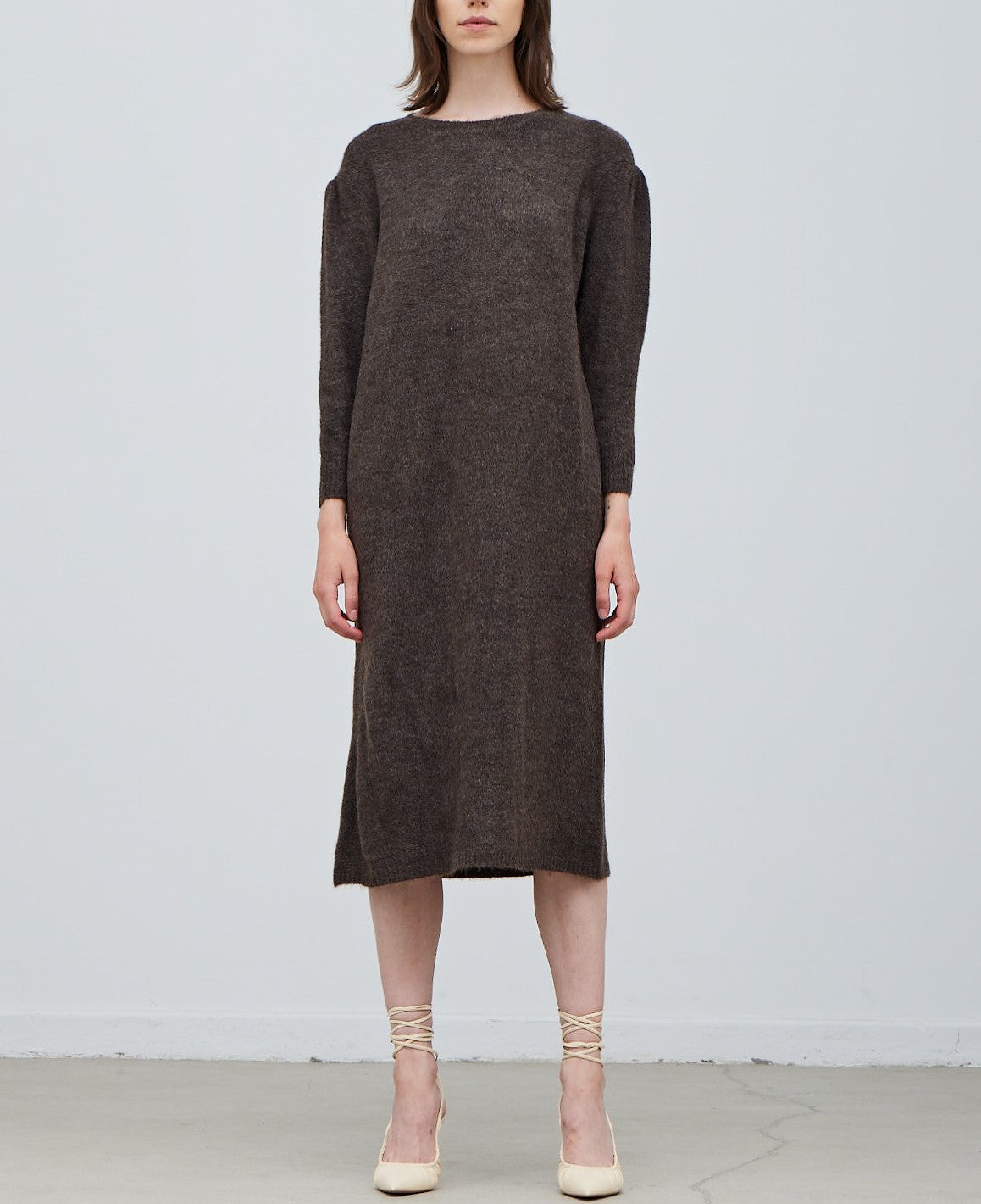 PLAIN SWEATER MIDI DRESS
