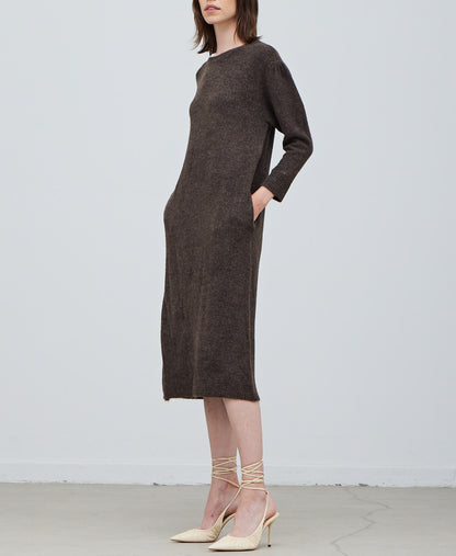 PLAIN SWEATER MIDI DRESS