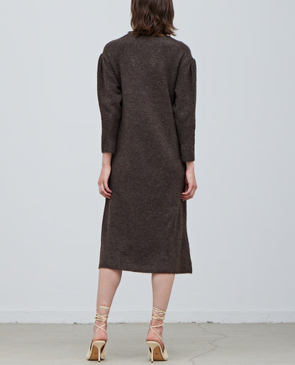 PLAIN SWEATER MIDI DRESS
