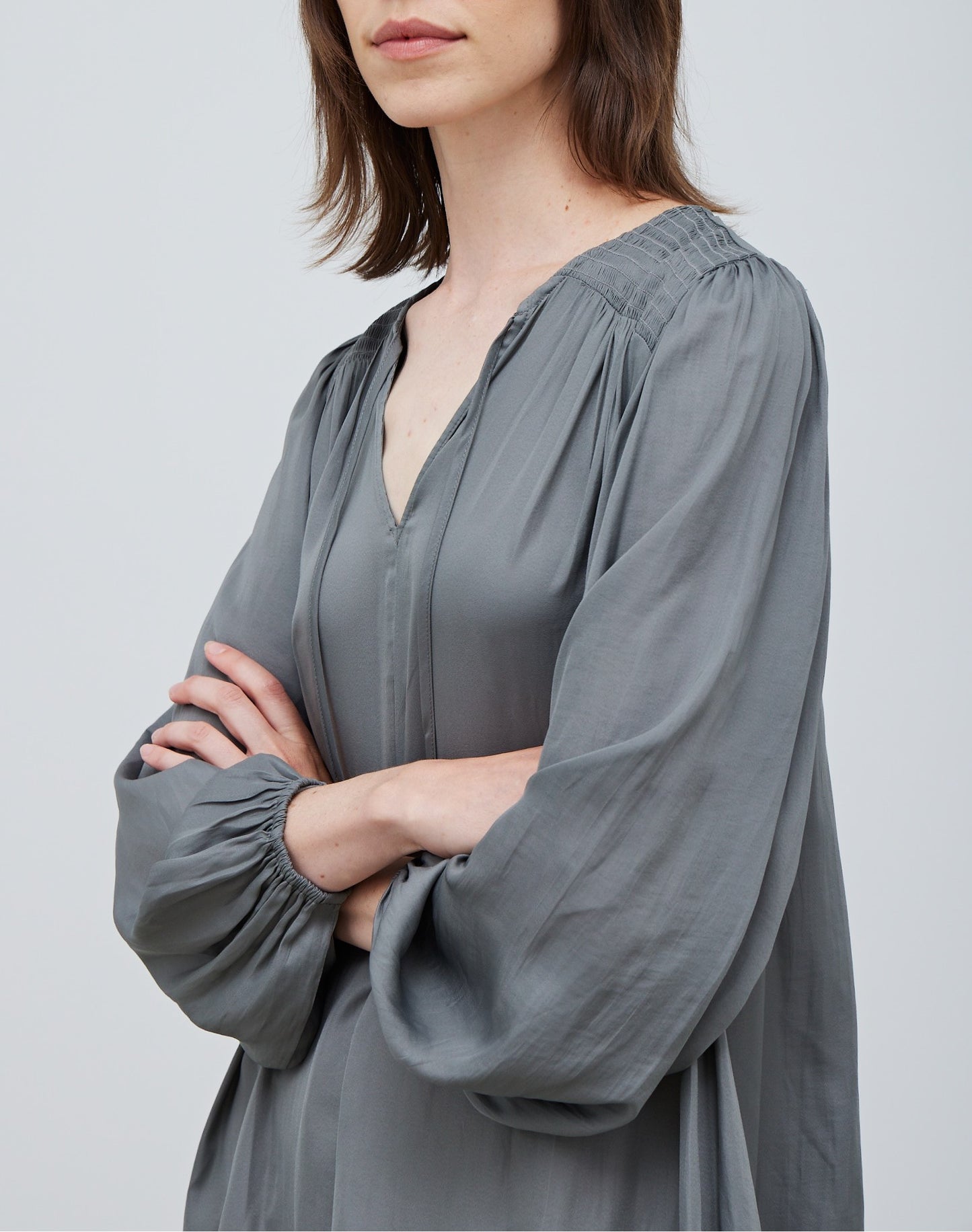 BASIC MIDI SATIN DRESS
