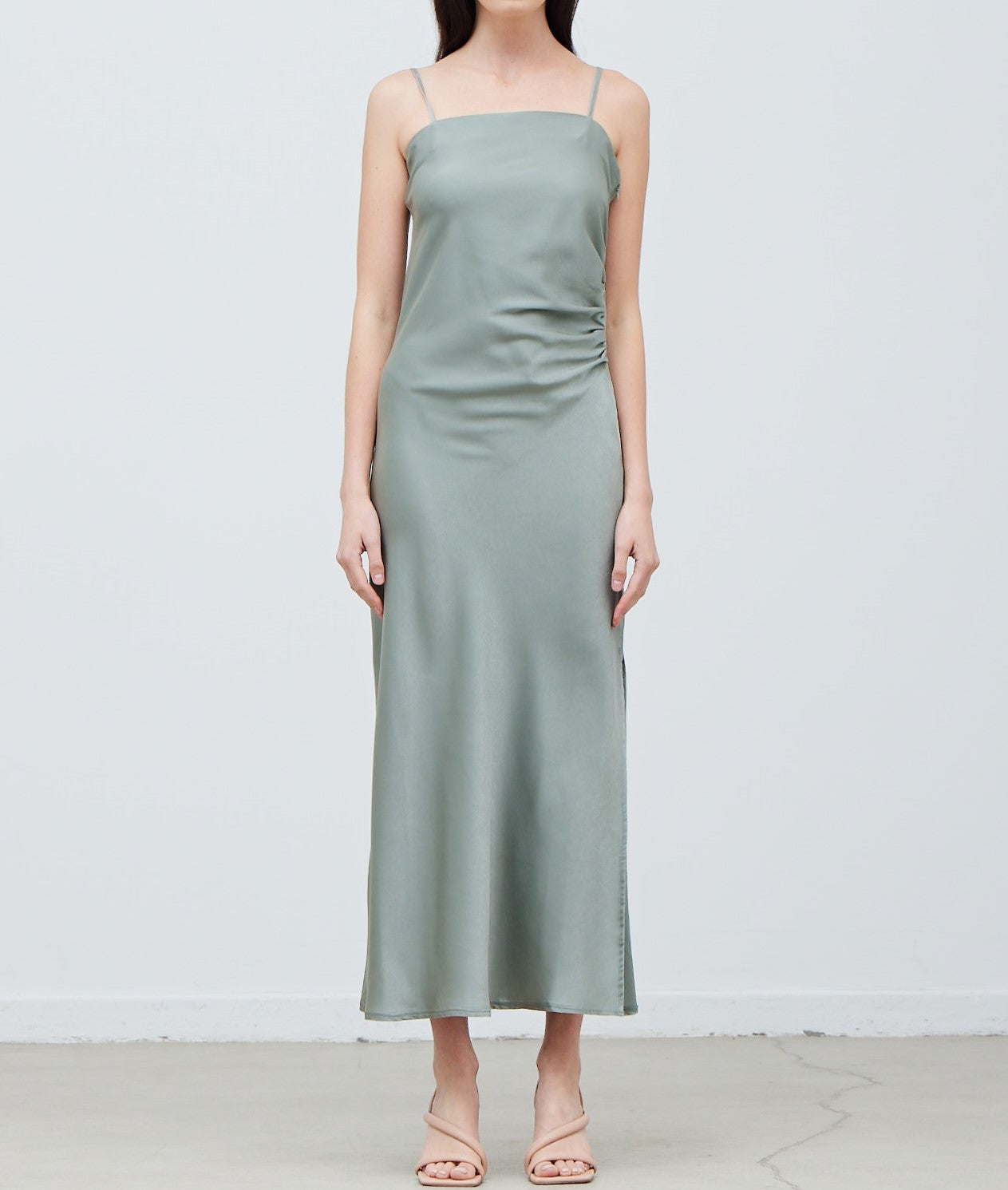 GATHERED SIDE SLIP DRESS