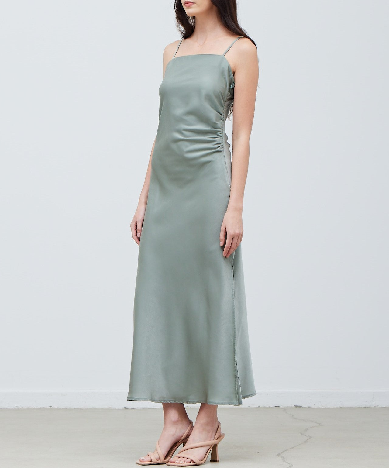GATHERED SIDE SLIP DRESS