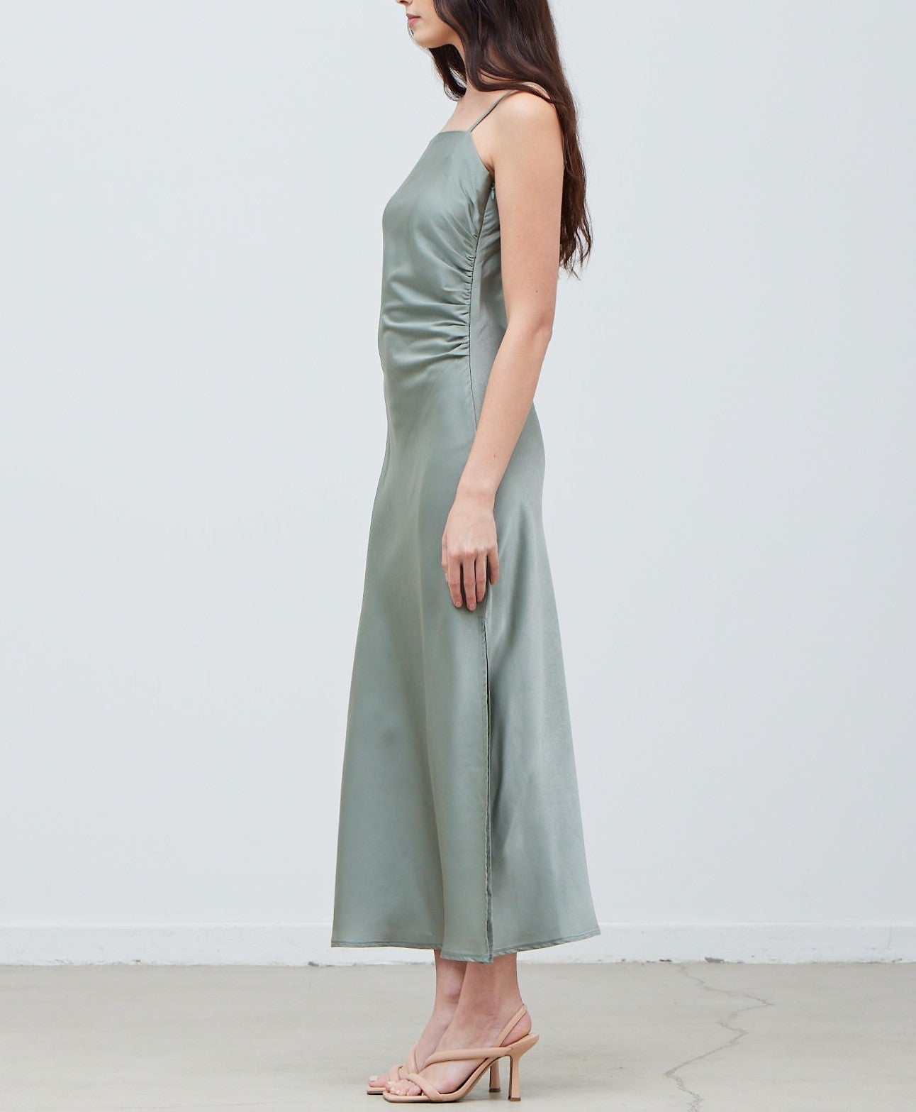 GATHERED SIDE SLIP DRESS