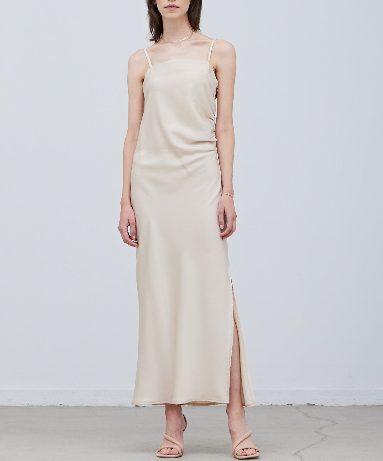 GATHERED SIDE SLIP DRESS