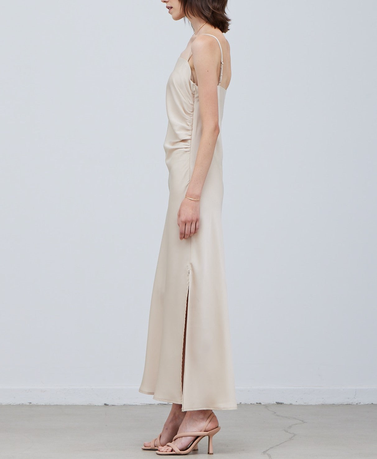 GATHERED SIDE SLIP DRESS