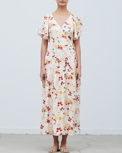 FLORAL PRINTED WRAP DRESS