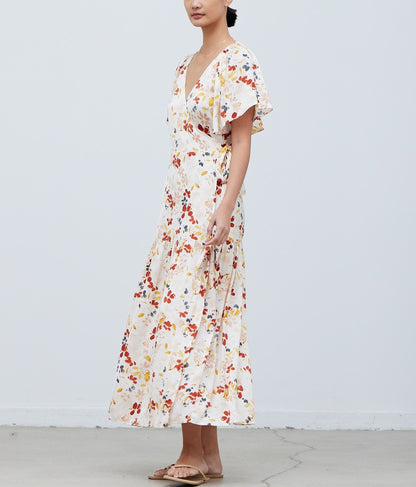 FLORAL PRINTED WRAP DRESS