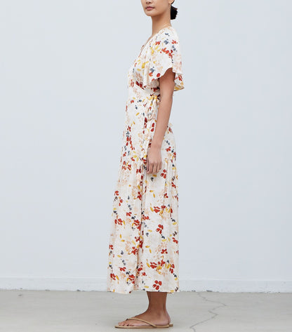 FLORAL PRINTED WRAP DRESS