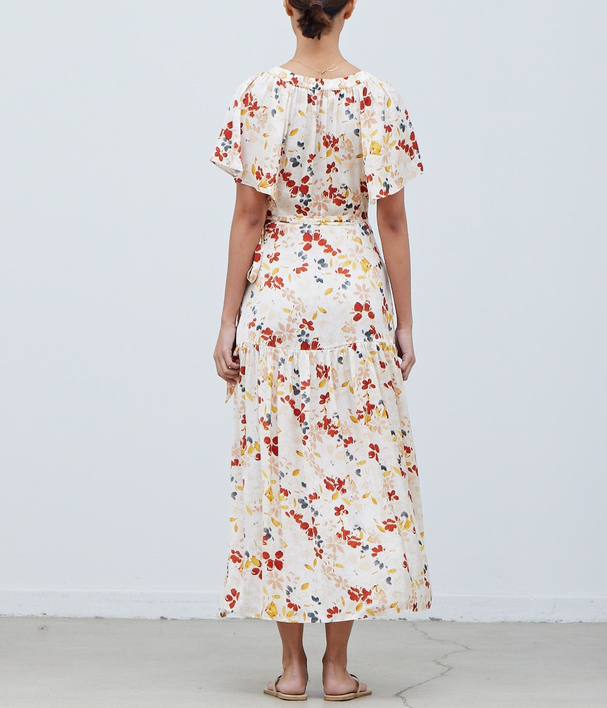 FLORAL PRINTED WRAP DRESS