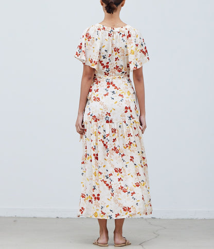 FLORAL PRINTED WRAP DRESS