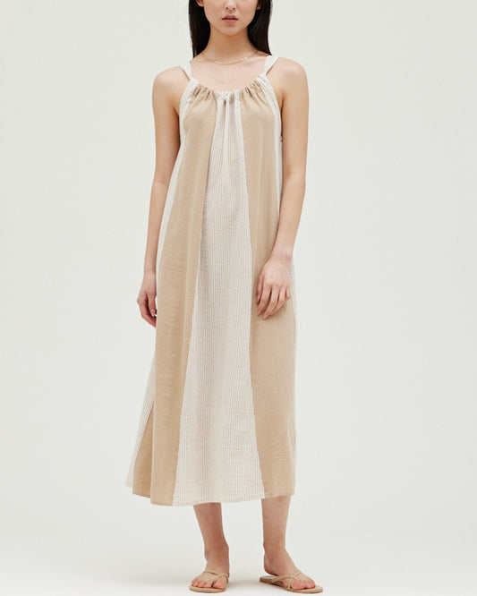 VERTICAL CONTRAST MAXI DRESS
