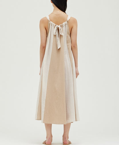 VERTICAL CONTRAST MAXI DRESS