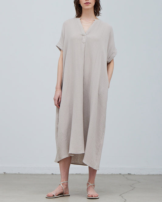 COTTON GAUZE MIDI DRESS